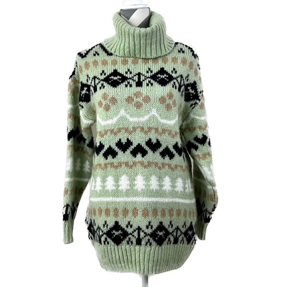 NWT - Anthropologie Mint Green Turtleneck Tunic Sweater - Size XS - Picture 3 of 12